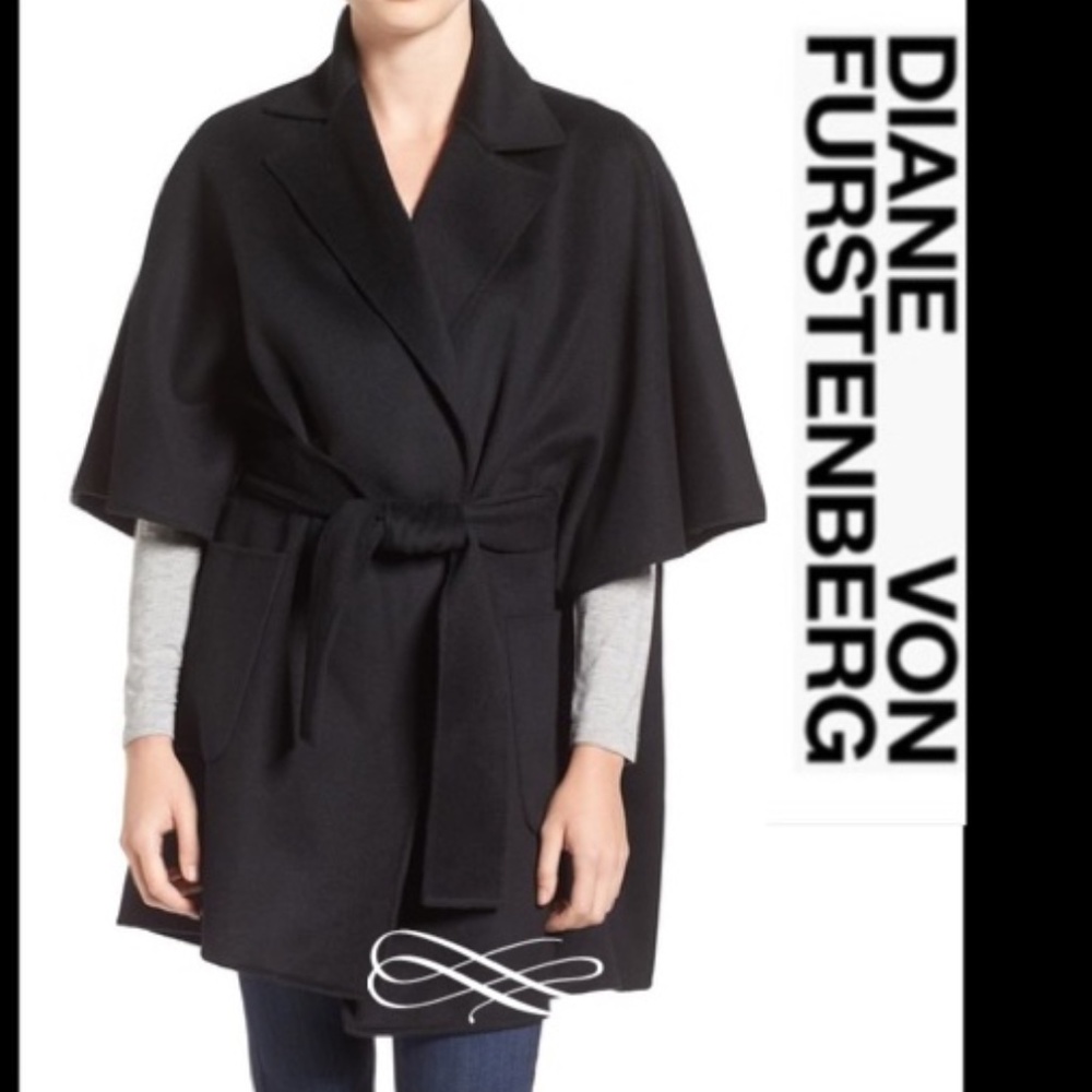 NWT DVF Belted Cape coat w/sleeves (XS/S/SP)